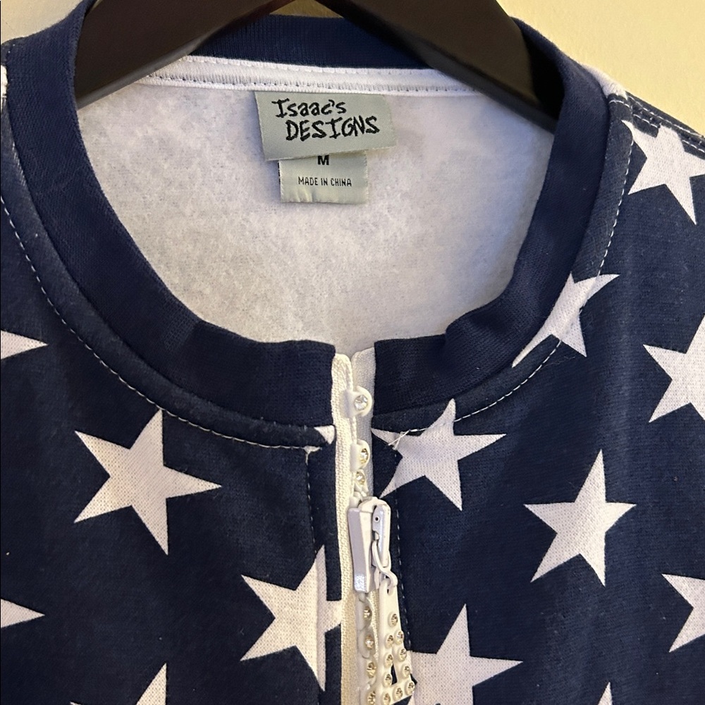 Isaac’s Designs American Flag Zippered Jacket Size Medium (Ladies size 10-12) - Picture 4 of 17